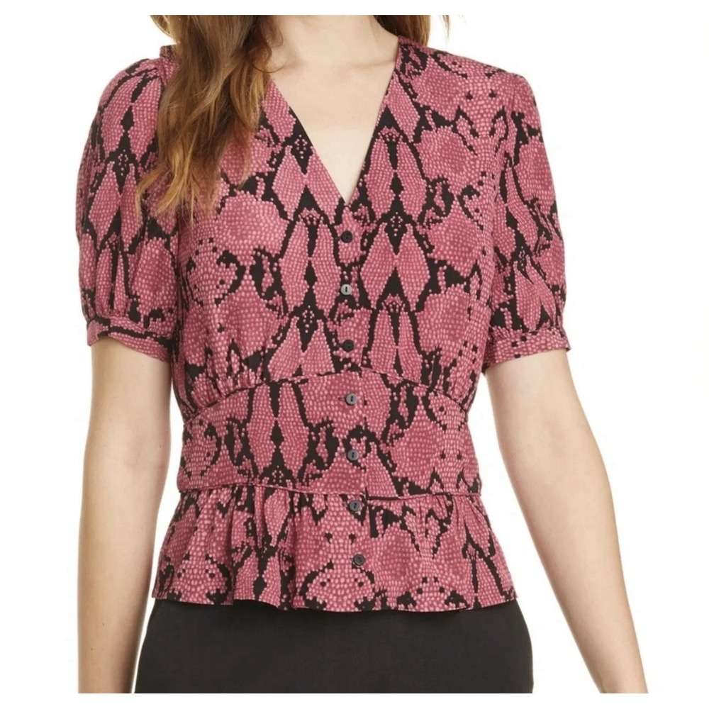 New BA&SH Top Women's Small Luxury Short Sleeve Formal Button Front